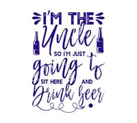 je suis l'oncle alors je vais juste m'asseoir ici et boire de la bière Stickers artistiques en vinyle 57.6x81.1cm Amovible sans laisser de colle Bleu foncé
