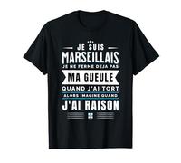 Je Suis Marseillais Homme Supporter Drapeau de Marseille T-Shirt