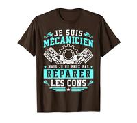 Je suis Mécano Humour idée Cadeau Mécanicien Automobile T-Shirt, Homme, Marron, S