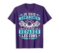 Je suis Mécano Humour idée Cadeau Mécanicien Automobile T-Shirt, Homme, Violet, XL