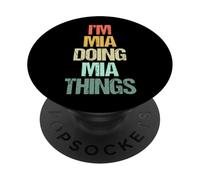 Je suis Mia qui fait des choses avec Mia - Le nom amusant de Mia dit le nom mignon de Mia PopSockets PopGrip Adhésif
