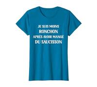 Je suis Moins ronchon après Avoir Manger du Saucisson T-Shirt, Femme, Saphir, 3XL