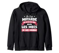 Je suis Motarde Je Ne Cours Pas Après Les Mecs Je Les Double Sweat à Capuche