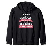 Je suis Motarde Je Ne Cours Pas Après Les Mecs Je Les Double Sweat à Capuche