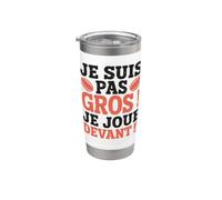 Je Suis Pas Gros Je Joue Devant Humour Rugby Rugbyman Gobelet isotherme en acier inoxydable double paroi