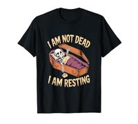 Je suis Pas Mort Je Me Repose Squelette Cercueil T-Shirt