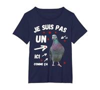 Je suis Pas Un Pigeon Humour Trop Gentil Arnaque Commerce T-Shirt, Femme Grandes Tailles, Bleu Marine, 2X