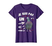 Je suis Pas Un Pigeon Humour Trop Gentil Arnaque Commerce T-Shirt, Femme, Violet, XXL