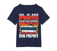 Je suis Peintre en Bâtiment Peinture T-Shirt, Femme Grandes Tailles, Bleu Marine, 4X