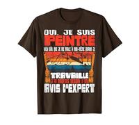 Je suis Peintre en Bâtiment Peinture T-Shirt, Homme, Marron, S