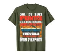 Je suis Peintre en Bâtiment Peinture T-Shirt, Homme, Olive, L