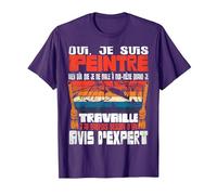 Je suis Peintre en Bâtiment Peinture T-Shirt, Homme, Violet, M