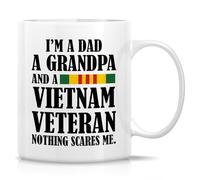 Je Suis Père, Grand-Père Et Vétéran Du Vietnam. Rien Ne Me Fait Peur. Tasse À Café Drôle Tasses Céramique Tasse 330Ml Pour Femme Chocolat Chaud Famille