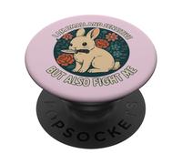 Je suis Petite et Sensible, mais Je me Bats Aussi en Tant Que Lapin PopSockets PopGrip Adhésif