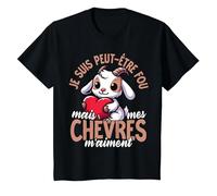 Je suis Peut-Être Fou mais Mes Chèvres M’Aiment T-Shirt, Enfant, Noir, 4 Ans