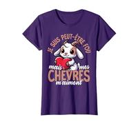 Je suis Peut-Être Fou mais Mes Chèvres M’Aiment T-Shirt, Femme, Violet, M
