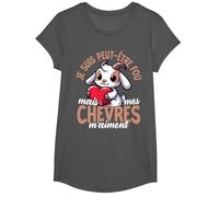 Je suis Peut-Être Fou mais Mes Chèvres M’Aiment T-Shirt, Fille, Asphalte, XS