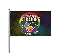 Je suis peut-être hétéro, mais je ne hais pas. Drapeau LGBT+ 90 x 150 cm (3 x 5 pi) - Fier allié·e LGBT+ - Décoration murale pour porche, intérieur, jardin ou pelouse.