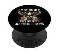 Je suis Peut-être Vieux mais J'Ai PU Voir Tous Les Groupes Cool Rock N Roll PopSockets PopGrip Adhésif