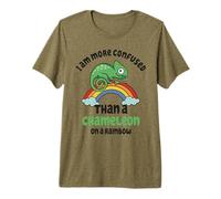 Je suis Plus confus qu'un caméléon sur Un caméléon Arc-en-Ciel T-Shirt Haut de Gamme