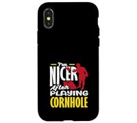 Je suis Plus Gentil après Avoir joué à Cornhole Lover Coque pour iPhone X/XS