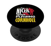 Je suis Plus Gentil après Avoir joué à Cornhole Lover PopSockets PopGrip Adhésif