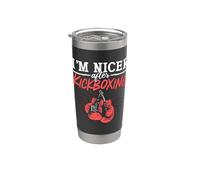 Je suis plus gentil après le kickboxing Combat Sport Kickboxer Kickboxing Gobelet isotherme en acier inoxydable double paroi
