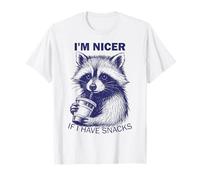 « Je suis Plus Gentil si J'Ai des collations », Dicton Sarcastique sur Un Animal Raton Laveur T-Shirt
