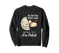 Je suis polonais Pierogi Dyngus Day Butter Lamb Buffalo Retro Sweatshirt