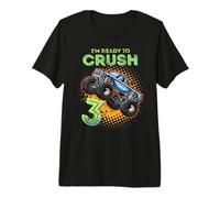 Je suis prêt à détruire 3 Monster Truck, 3 Ans, Bday I'm Three T-Shirt Haut de Gamme