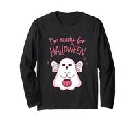 Je suis prête pour Halloween Ghost Cute Spirit Manche Longue