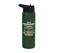 Je suis programmeur, j'écris du code je transforme le café en code Stainless Steel Insulated Water Bottle