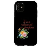 Je suis racheté et pardonné - Floral Christian Faith Coque pour iPhone 11