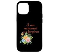 Je suis racheté et pardonné - Floral Christian Faith Coque pour iPhone 12/12 Pro