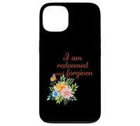 Je suis racheté et pardonné - Floral Christian Faith Coque pour iPhone 13
