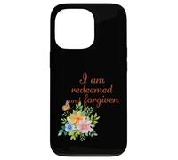 Je suis racheté et pardonné - Floral Christian Faith Coque pour iPhone 13 Pro