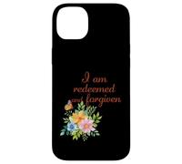 Je suis racheté et pardonné - Floral Christian Faith Coque pour iPhone 14 Plus