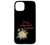 Je suis racheté et pardonné - Floral Christian Faith Coque pour iPhone 15 Plus