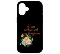 Je suis racheté et pardonné - Floral Christian Faith Coque pour iPhone 16