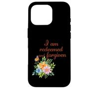 Je suis racheté et pardonné - Floral Christian Faith Coque pour iPhone 16 Pro