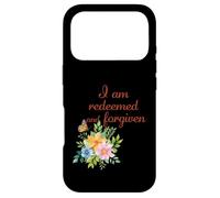 Je suis racheté et pardonné - Floral Christian Faith Coque pour iPhone 17 Pro