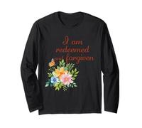 Je suis racheté et pardonné - Floral Christian Faith Manche Longue