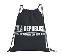Je Suis Républicain Parce Que Tout Le Monde Ne Peut Pas Bénéficier De L'Aide Sociale. Homme Femme Sac À Cordon Grand Sacs De Gym Léger Sacs De Sport Pour Piscine Gymnastique Voyage