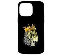 Je suis Roi, Je ne suis Plus Esclave de la Peur d'être Un Enfant de Dieu Lion Coque pour iPhone 14 Pro Max