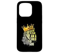 Je suis Roi, Je ne suis Plus Esclave de la Peur d'être Un Enfant de Dieu Lion Coque pour iPhone 15 Pro
