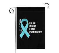 Je suis sensibilisé à la maladie de Parkinson. Je suis ivre. Drapeaux de jardin (12,5 x 18 pouces) - Bannière aux couleurs éclatantes pour décoration extérieure de jardin et de maison