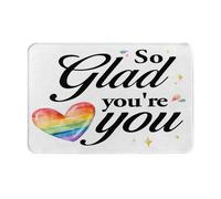 Je suis Si Heureuse Que Tu Sois Ton Cœur RainbowTapis De Porte Antidérapant Absorbant Tapis De Bain Facile À Nettoyer Paillasson pour Entrée Chambre Balcon 40 X 60Cm