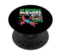 Je suis socialement maladroit mais Mon autisme est Assez Mignon PopSockets PopGrip Adhésif