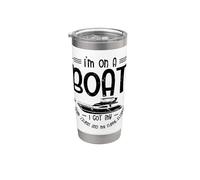 Je suis sur un bateau, j'ai mon maillot de bain Captain Boating Gobelet isotherme en acier inoxydable double paroi