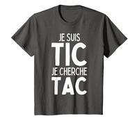 Je suis TIC Je Cherche TAC, Duo TIC et TAC Déguisement Drôle T-Shirt, Enfant, Asphalte, 12 Ans